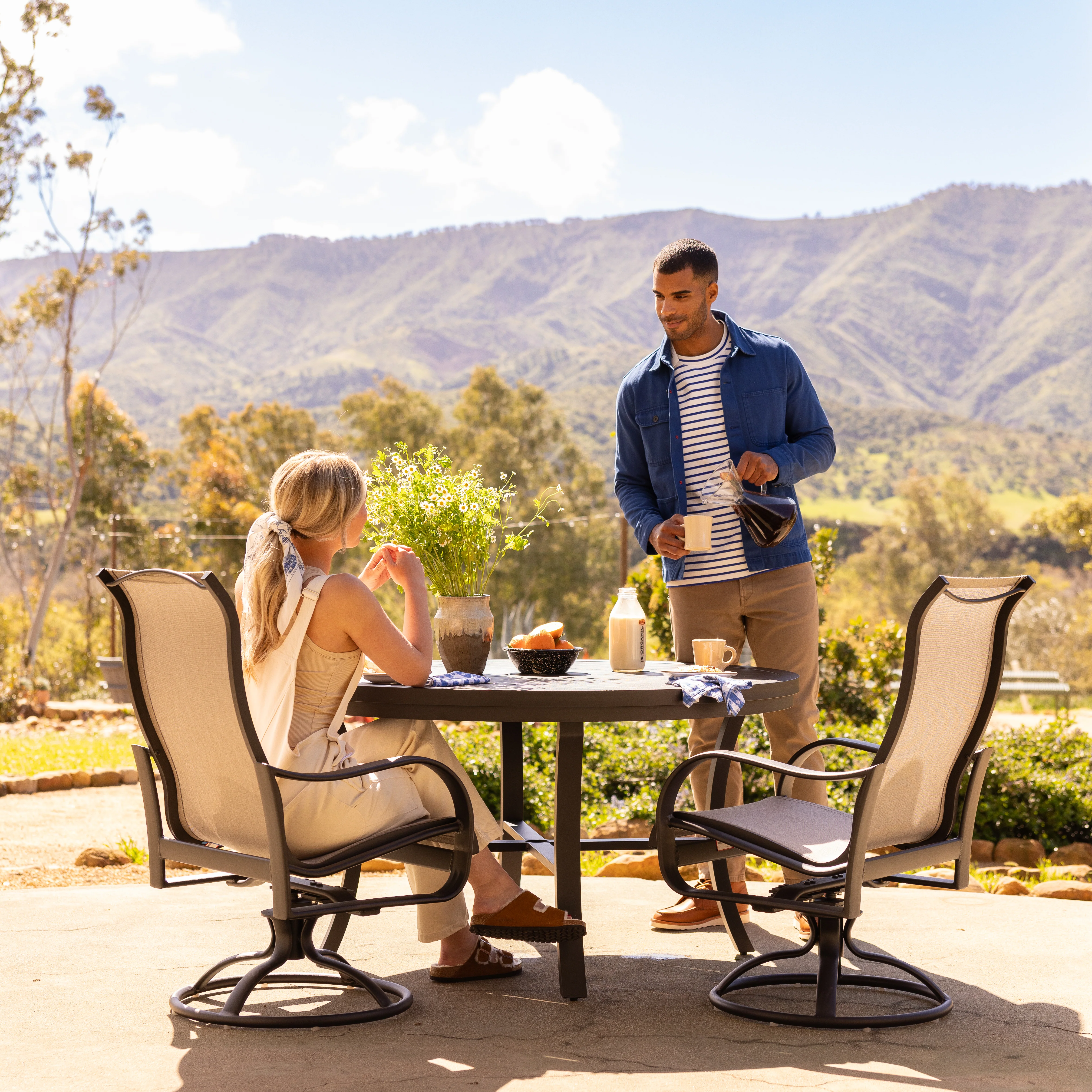 Pepin 5 Piece Round Dining Set with Swivel Rocking Chairs - Image 5